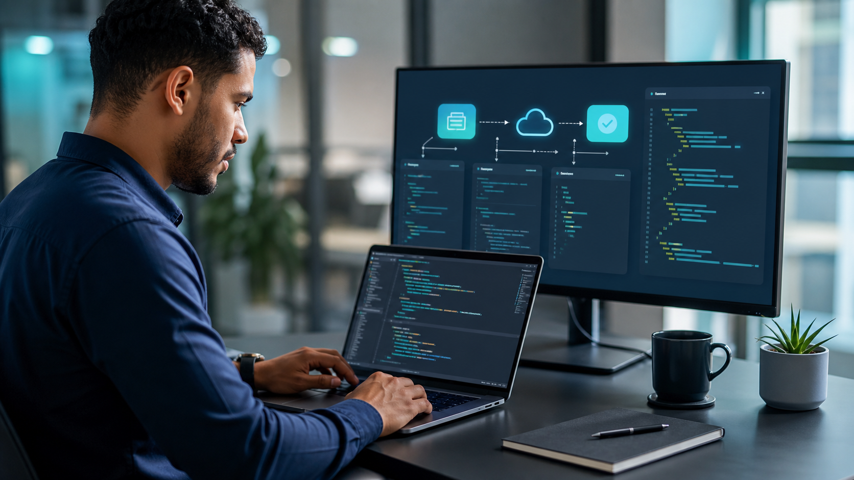 Desarrollador integrando el API de Factly
